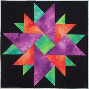 Double Aster Block Quilt - Free Pattern - All Free Ck